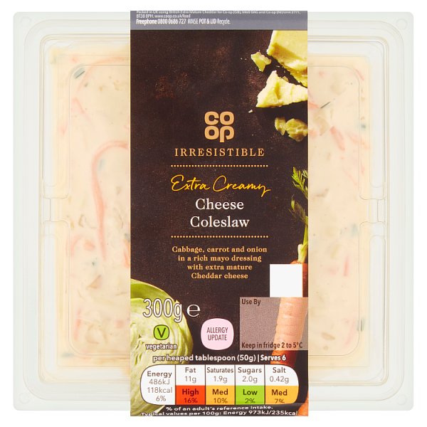 Co Op Irresistible Cheese Coleslaw 300g