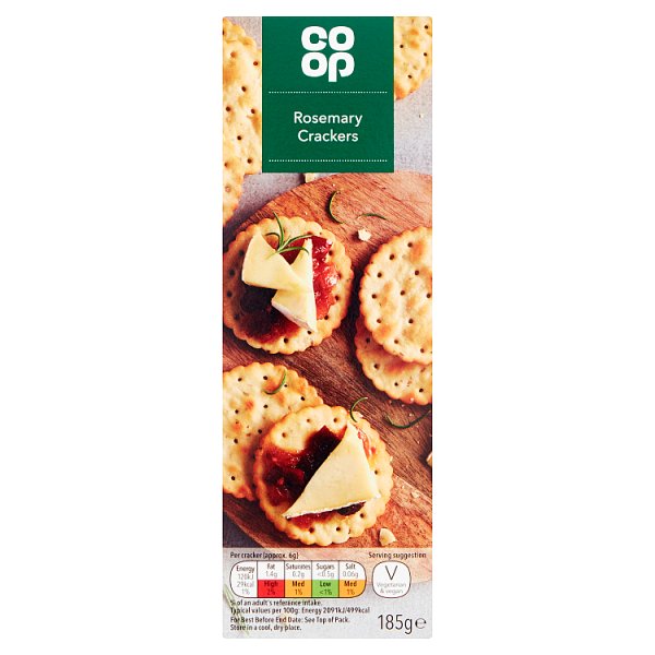 BULK Co Op Rosemary Crackers 185gx8