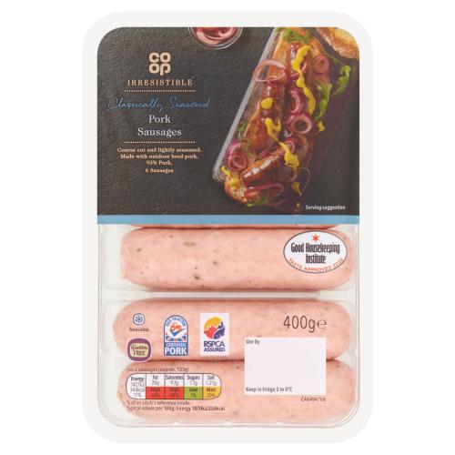 Co-op Irresistible Pork Sausages GF 400g 2F6