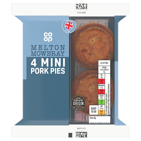 Co Op 4 x Mini Melton Mowbray Pork Pie 200g