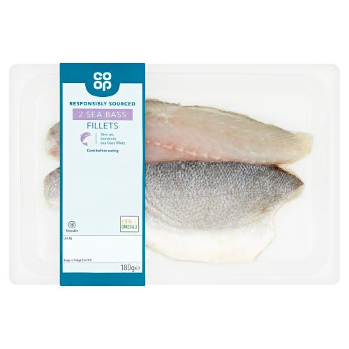 Co Op Sea Bass Fillets 180g 2F8