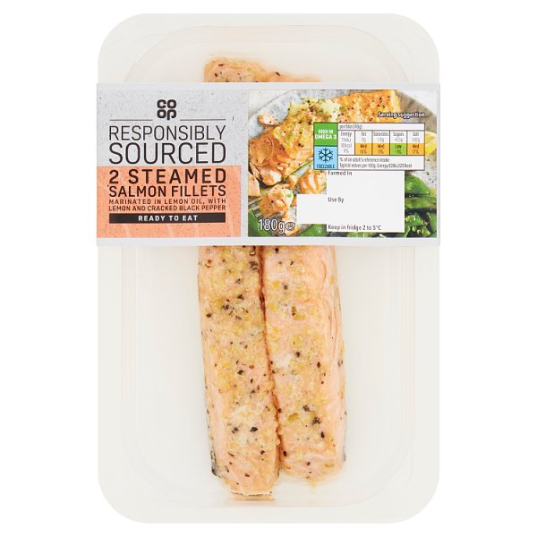 Co Op Steamed Salmon Fillets - Lemon/Pepper 180g