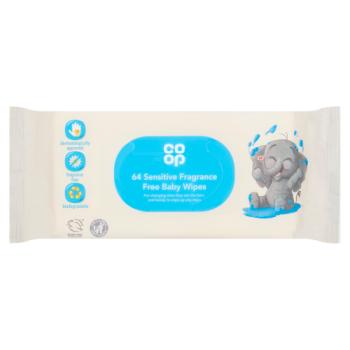 Coop Baby Wipes Sensitive Fragrance Free 64pk