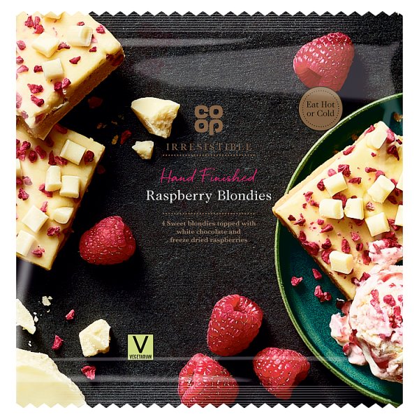 Co Op Irresistible White Chocolate Raspberry Blondie 4pack