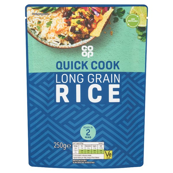 BULK Co Op Long Grain Pouch 250g x 6