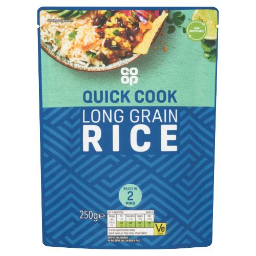 Co Op Long Grain Microwave Rice Pouch 250g