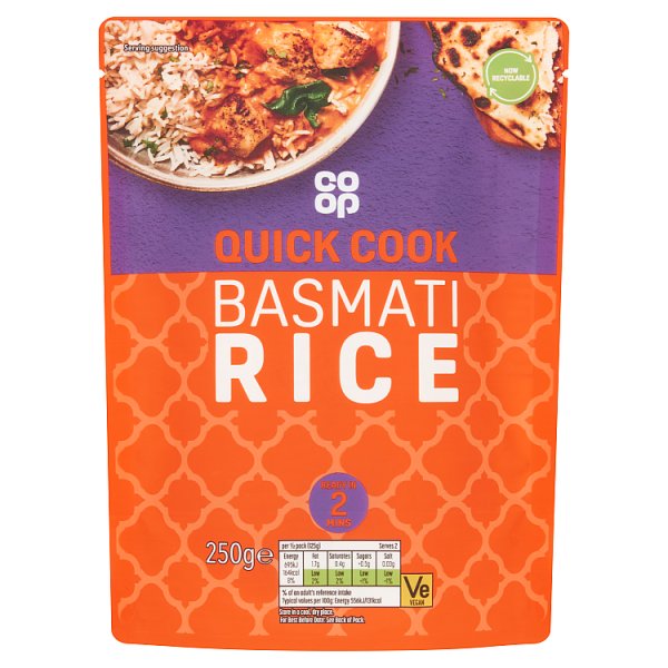 BULK Co-op Basmati Microwave Rice 6 x 250g