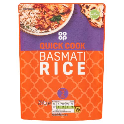 Co Op Basmati Microwave Rice Pouch 250g