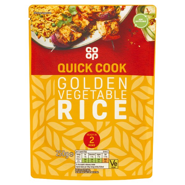 Co Op Golden Vegetable Microwave Rice Pouch 250g