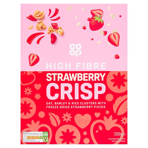 Co Op High Fibre Strawberry Crisp 500g