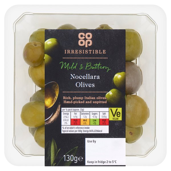 Coop Irresistible Sicilian Nocellara Olives 130g