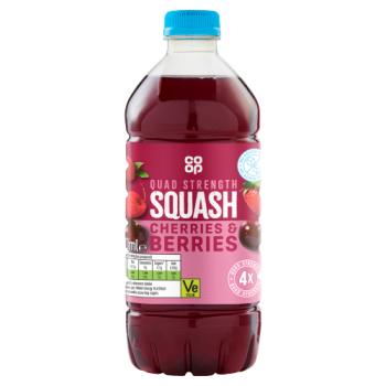 Coop Quad Cherries & Berries squash 750ml