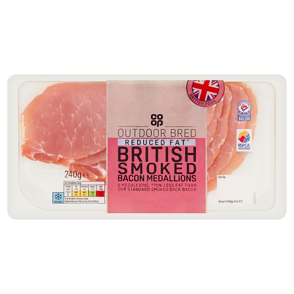 Co Op Smoked Bacon Medallions, 240g