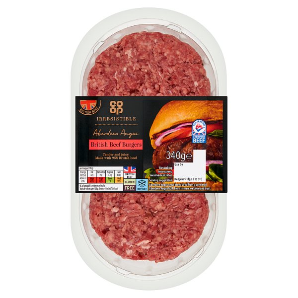 Coop British Aberdeen Angus Burgers 340g