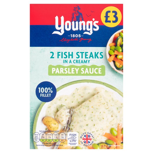 Young's Fish Steaks In Creamy Parsley Sauce 2pack PMP3.00