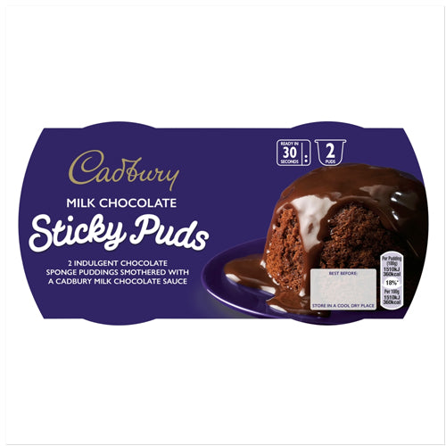 Cadbury Milk Chocolate Sticky Puds 2 x 95g