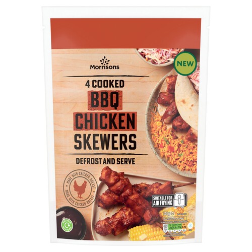 Morrisons 4 Cooked Chicken Skewers 340g