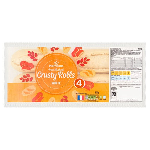 Morrisons Part Bake Crusty Rolls 4pk