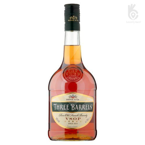 Three Barrels VSOP Brandy 70cl.