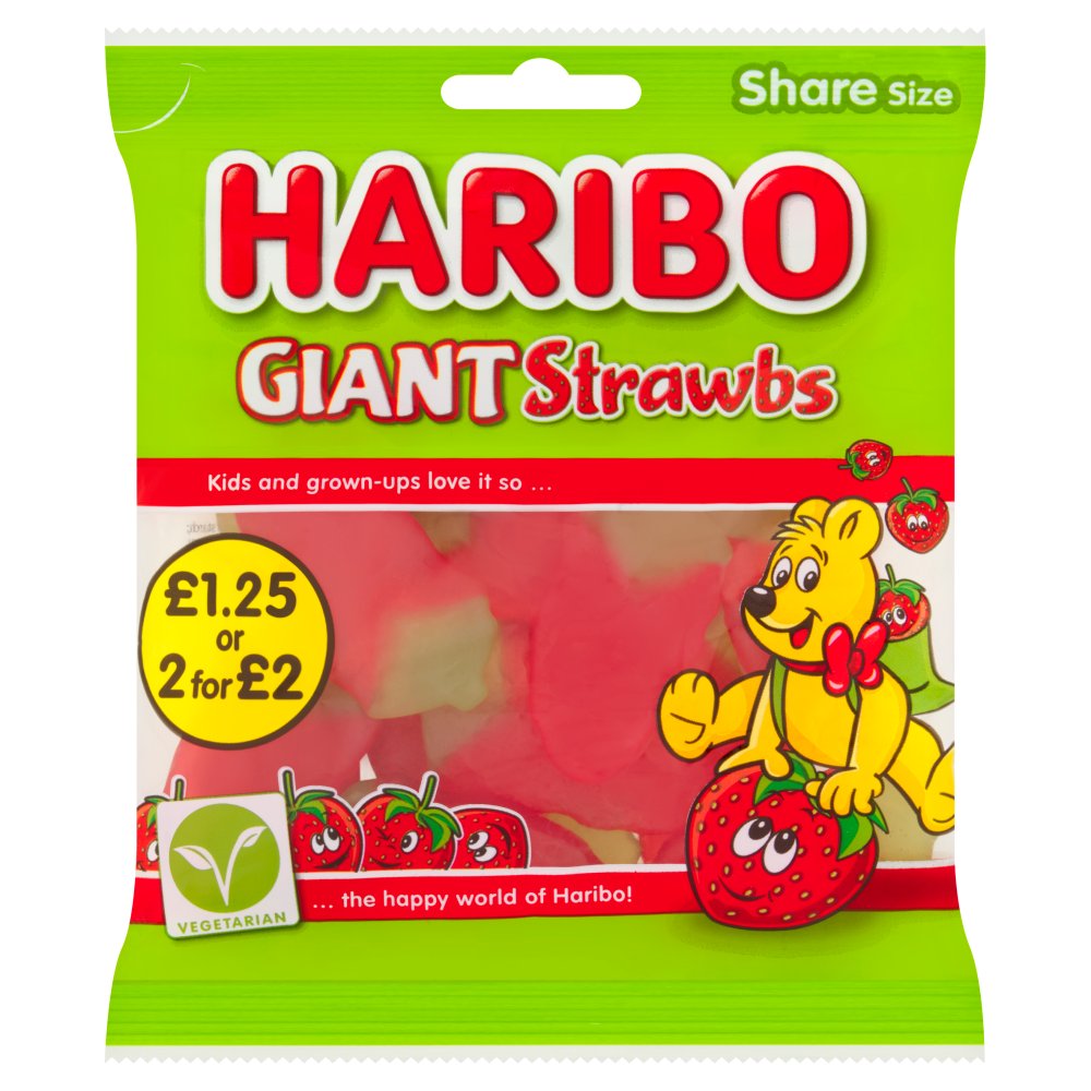 Haribo Giant Strawberries 140g PM125-7953