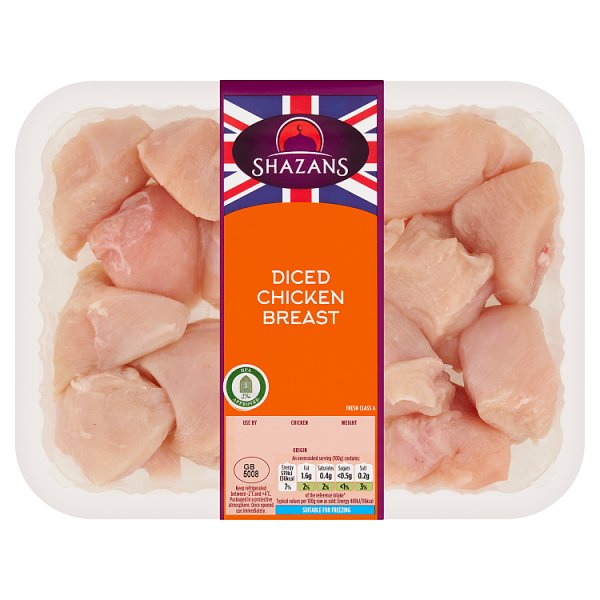 Shazans Diced Chicken Breasts 454g