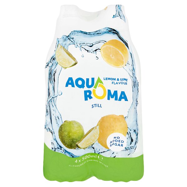 BULK Aquaroma Lemon & Lime Flavoured Water 24x 500ml