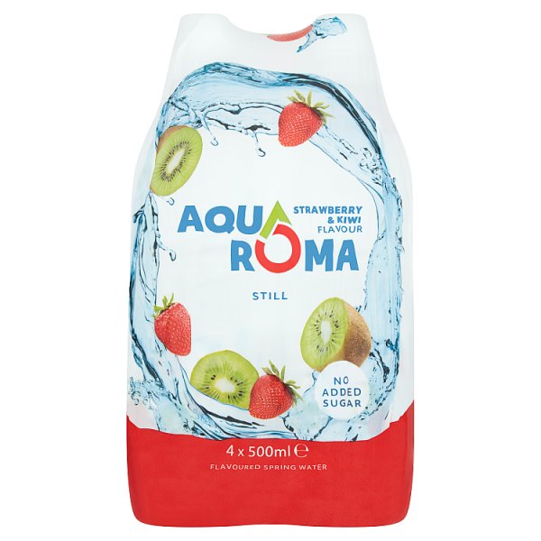 BULK Aquaroma Strawberry & Kiwi Flavoured Water 24x 500ml