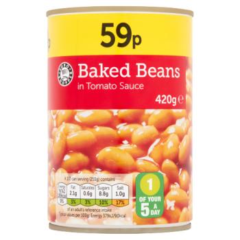 BULK Euro Shopper Baked Beans 420g PM 59p x12