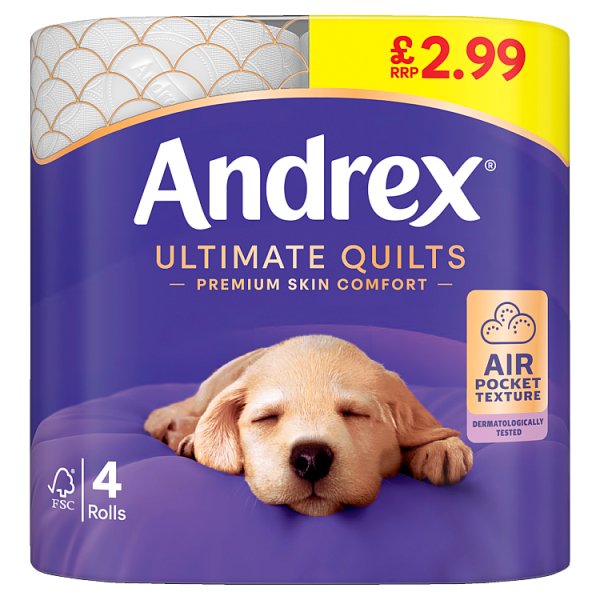 Andrex toilet tissue supreme quilts 4 roll