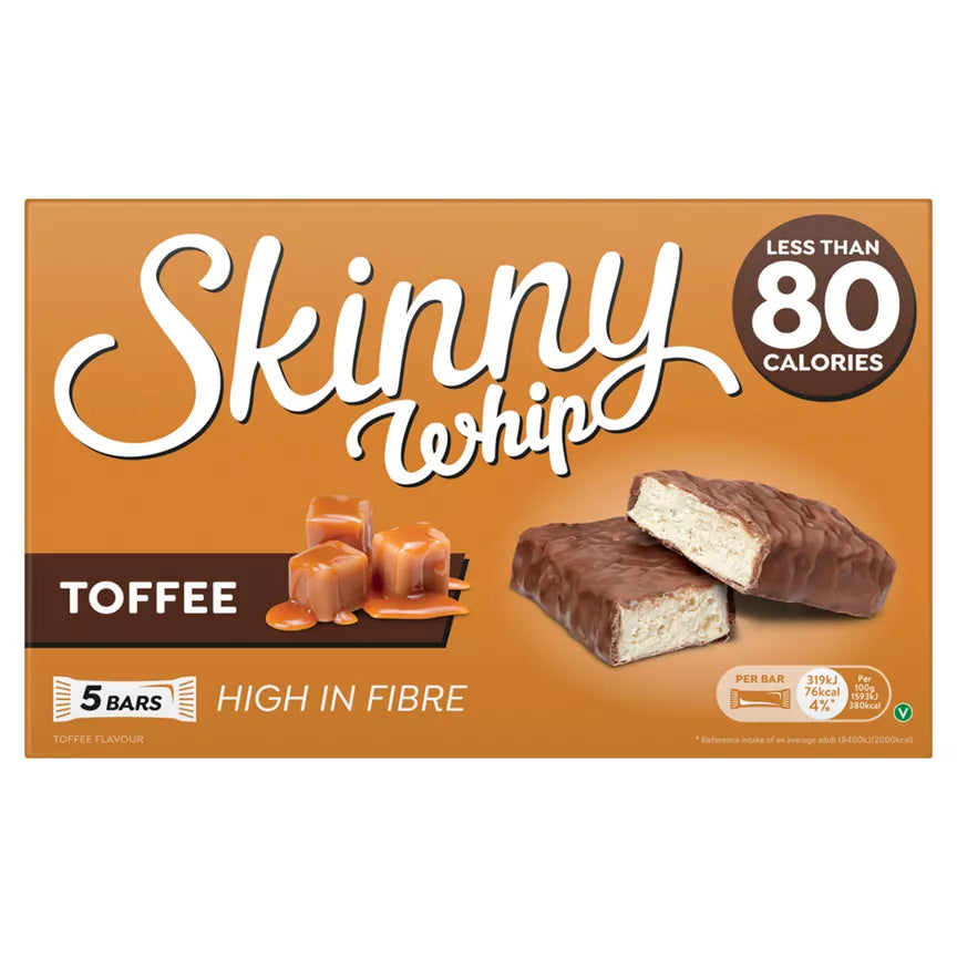 Skinny Whip 5 Toffee & Chocolate Bars 100g