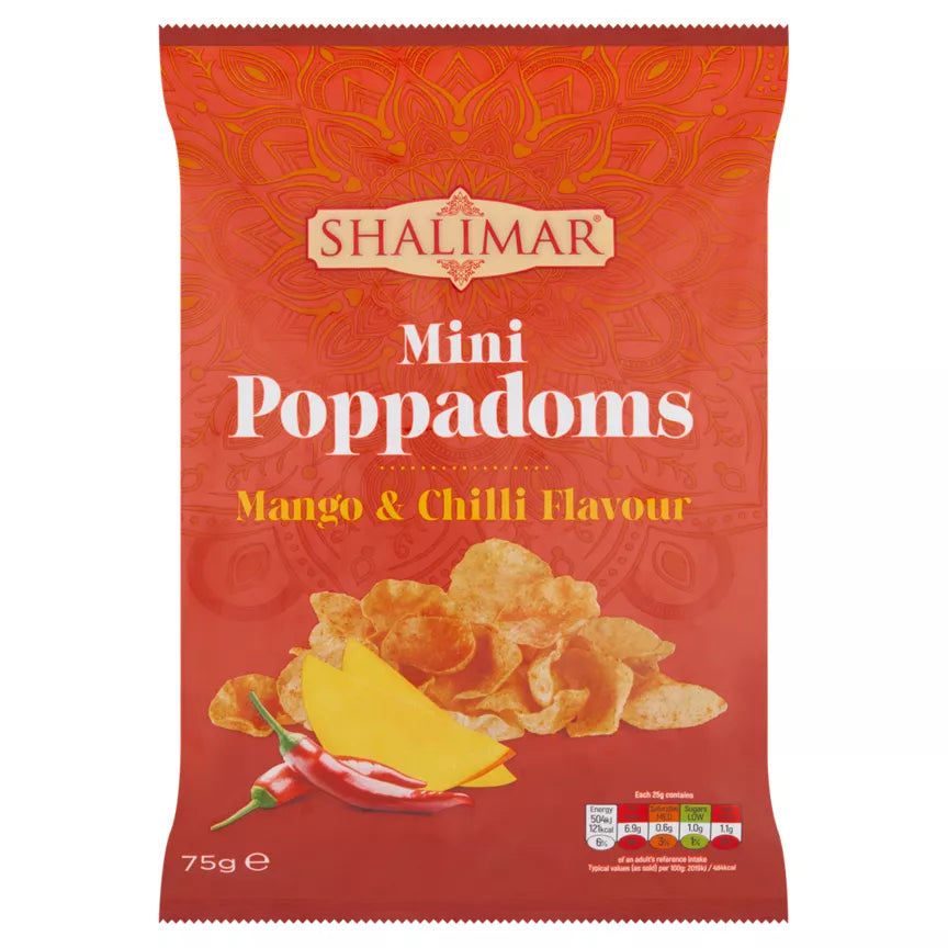 Shalimar Mango Chutney Mini Poppadoms 75g [396]