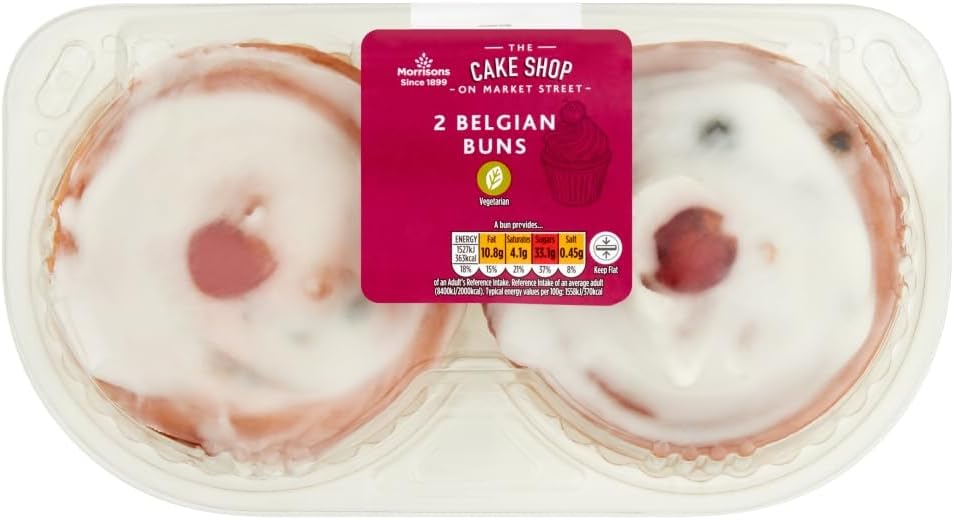 Morrisons 2 Belgian Bun Breads