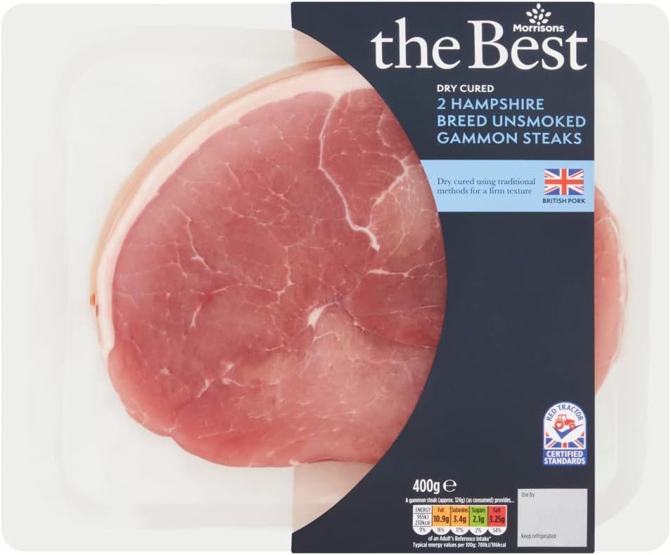 Morrisons The Best British Dry Cured Unsmoked Gammon Steaks 400g