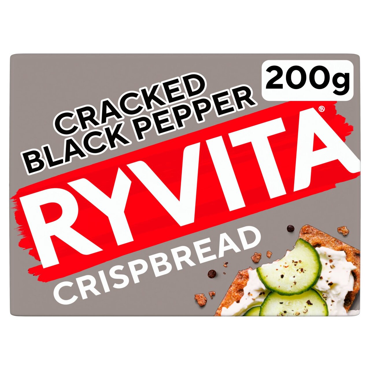 Ryvita Deli Cracked Black Pepper Rye Crispbread 5pk 200g