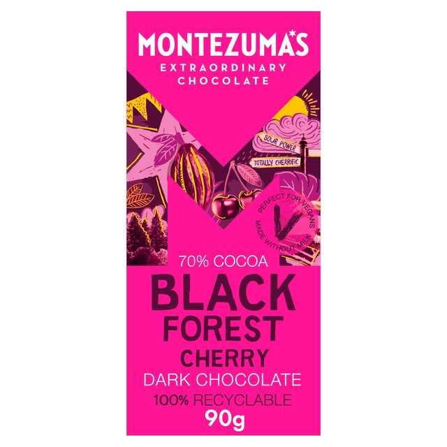 Montezumas Black Forest Cherry Dark Choc Bar 90g