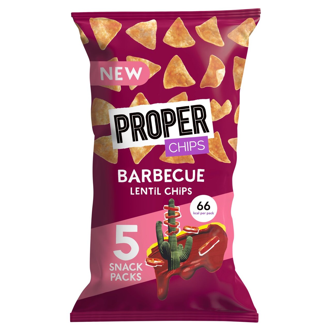Properchips BBQ Lentil Chips 5 x 14g