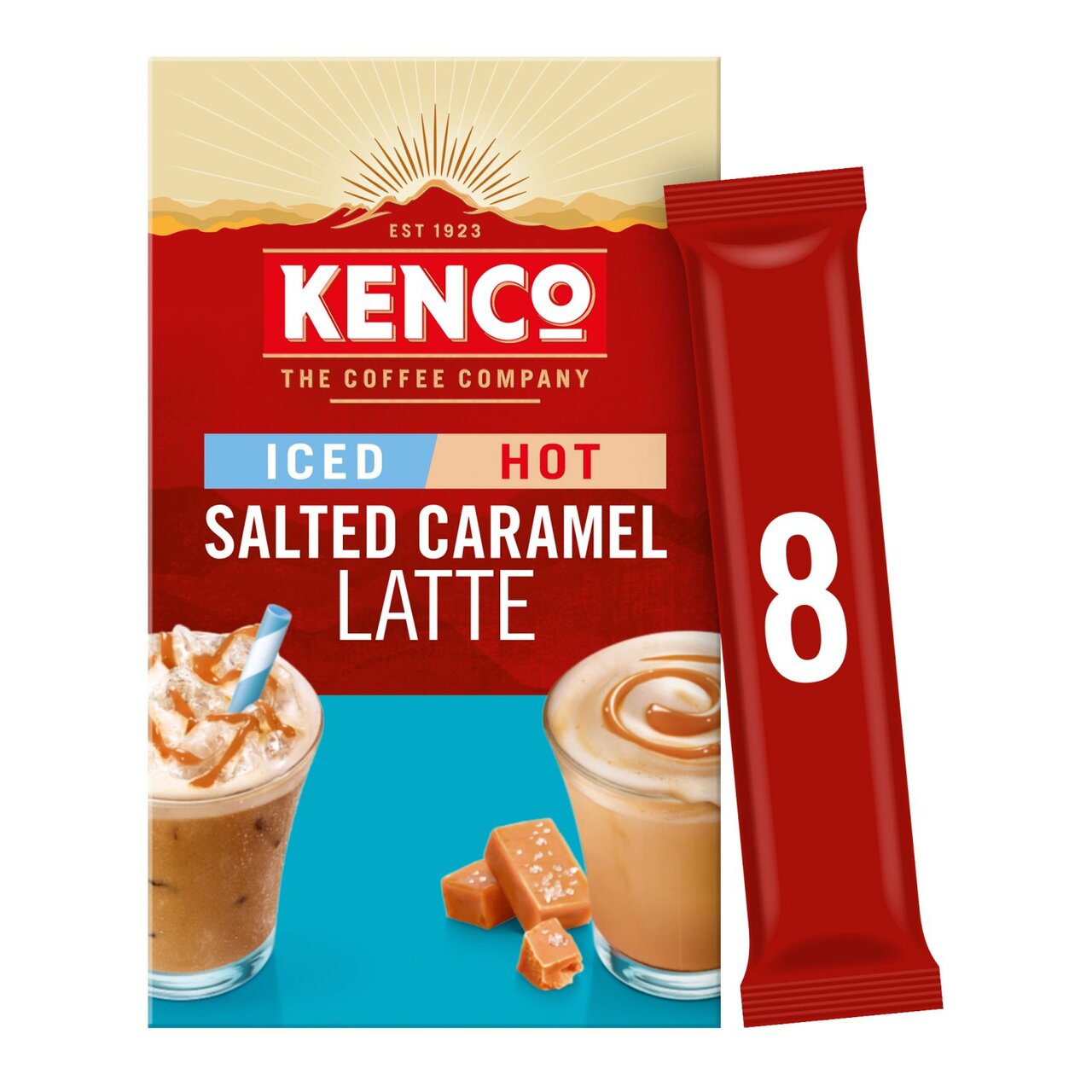 Kenco Iced Hot Salted Caramel Latte Coffee Sachets 8pk