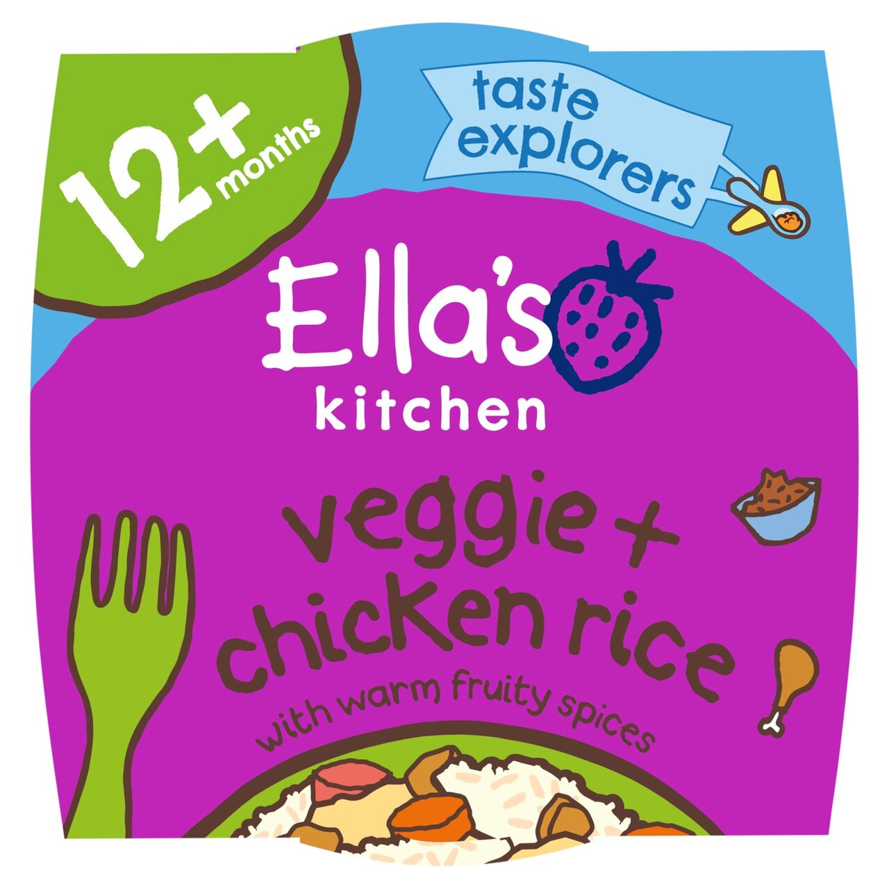 Ellas Kitchen Stage 4 Organic Veggie & Chicken Rice 200g