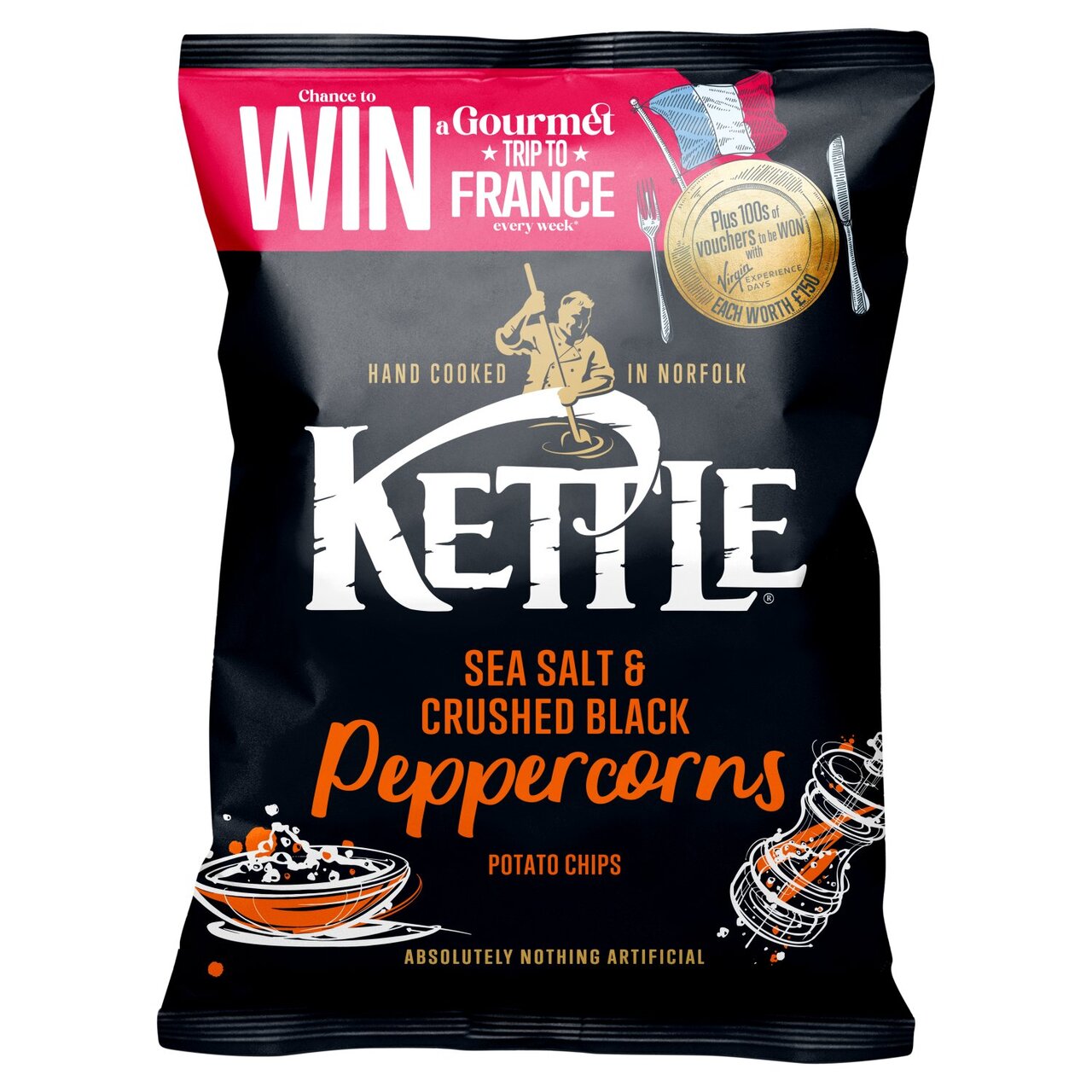 Kettle Chips Sea Salt & Black Peppercorns 130g [019]