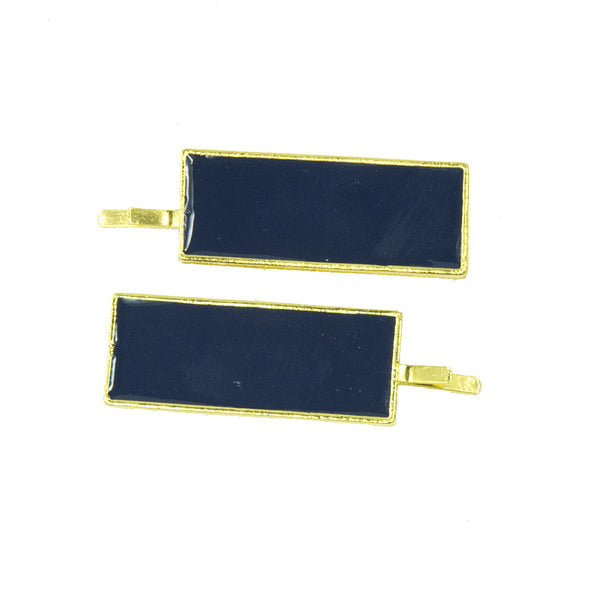 Ada Navy/Gold Rectangle Hair Slides