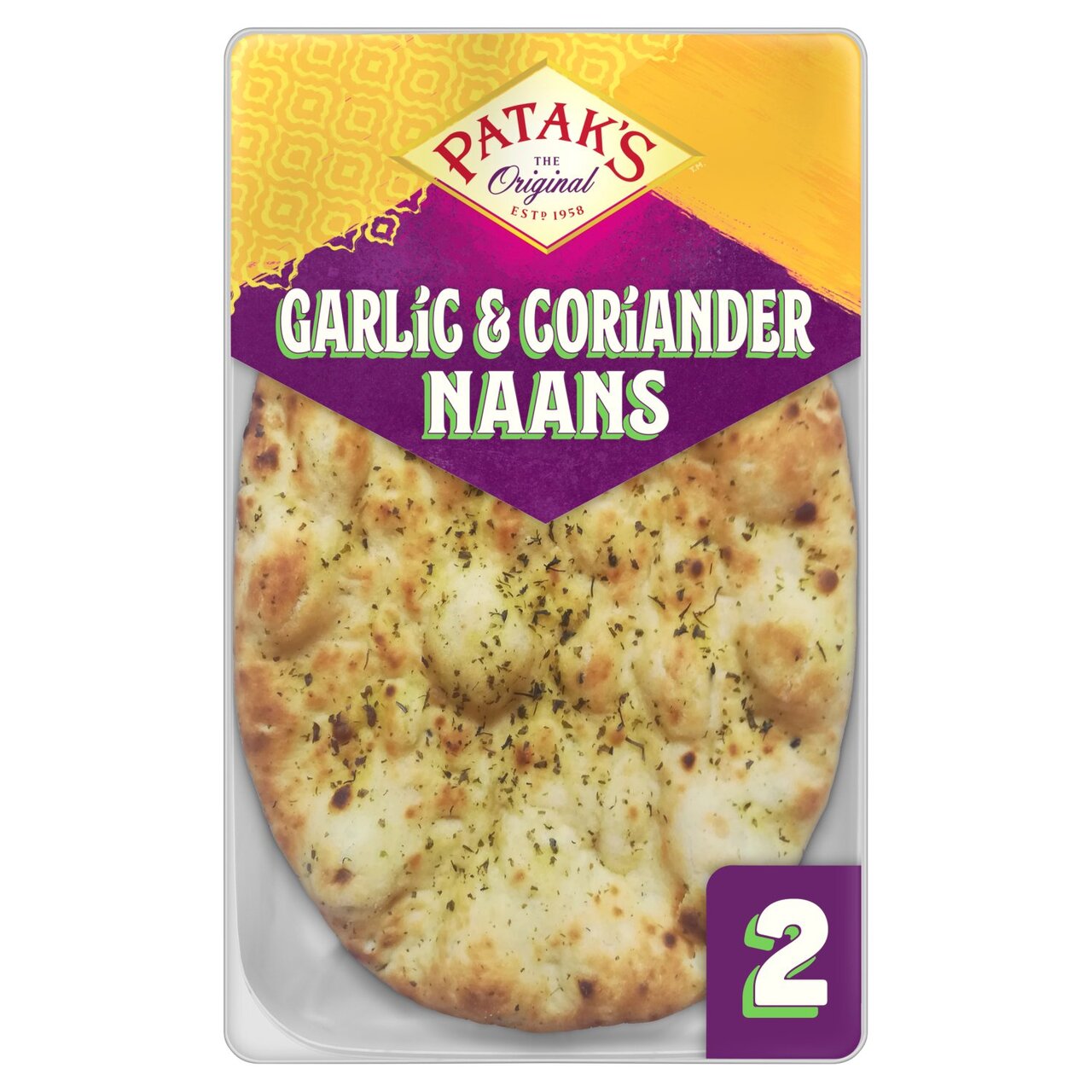 Pataks Garlic & Coriander Naan Bread 2pk