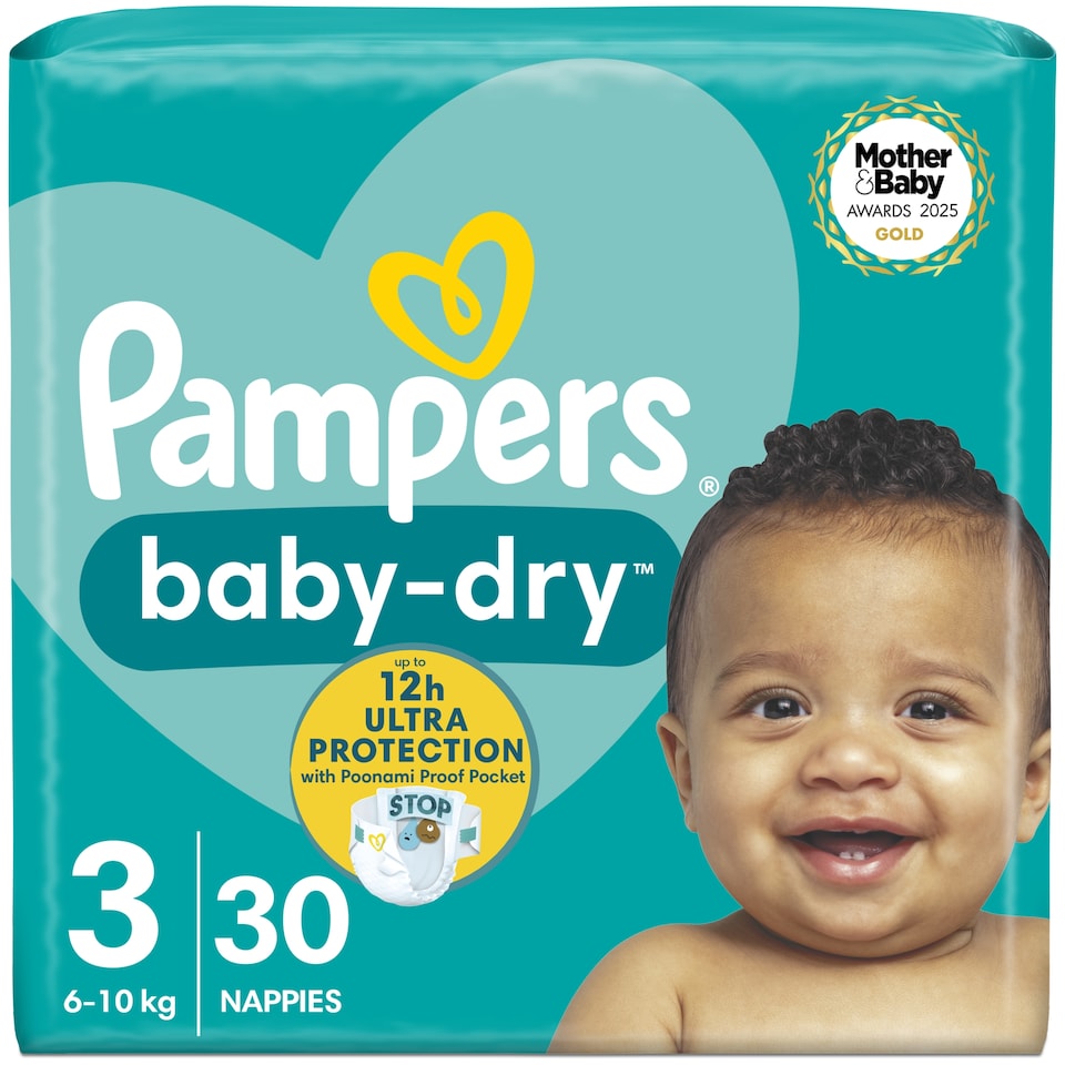 Pampers Baby Dry Nappies Full Cut Taped Size 3 30pk