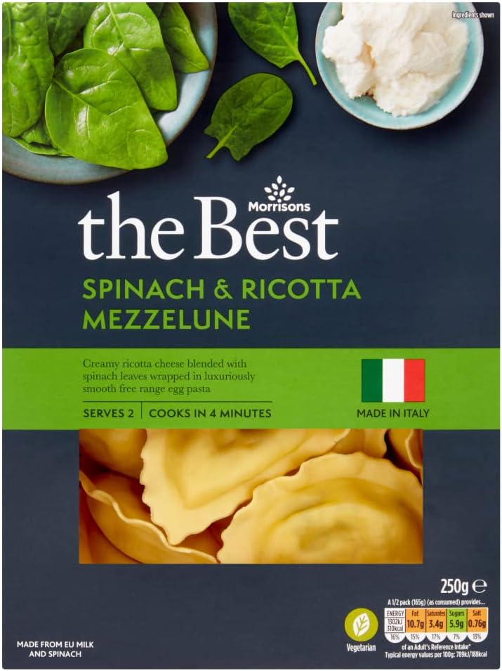 Morrisons The Best Spinach Ricotta Mezzalune 250g
