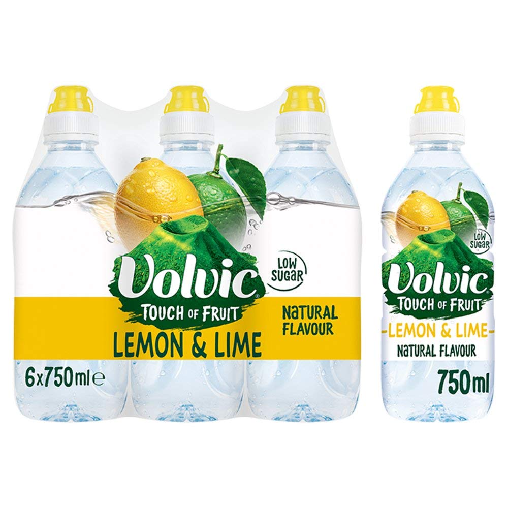 Volvic Lemon & Lime SF water sports cap 6 x 750ml