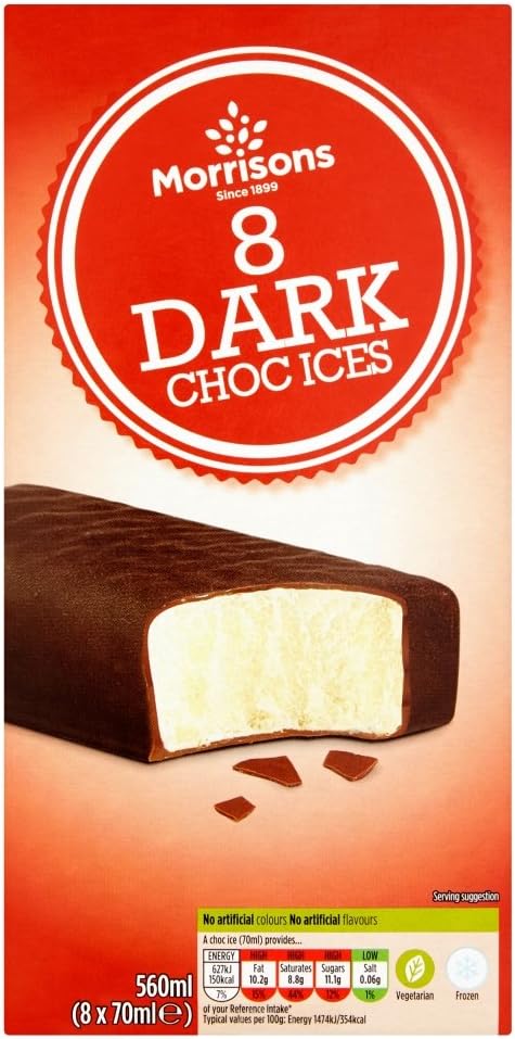 Morrisons Dark Chocolate Ices 8 x 70ml