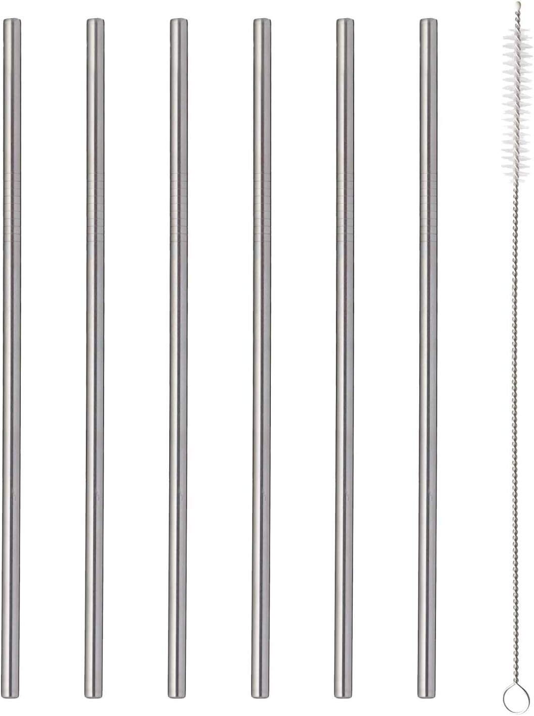 Viners Steel Long Drinking Straws 6pk