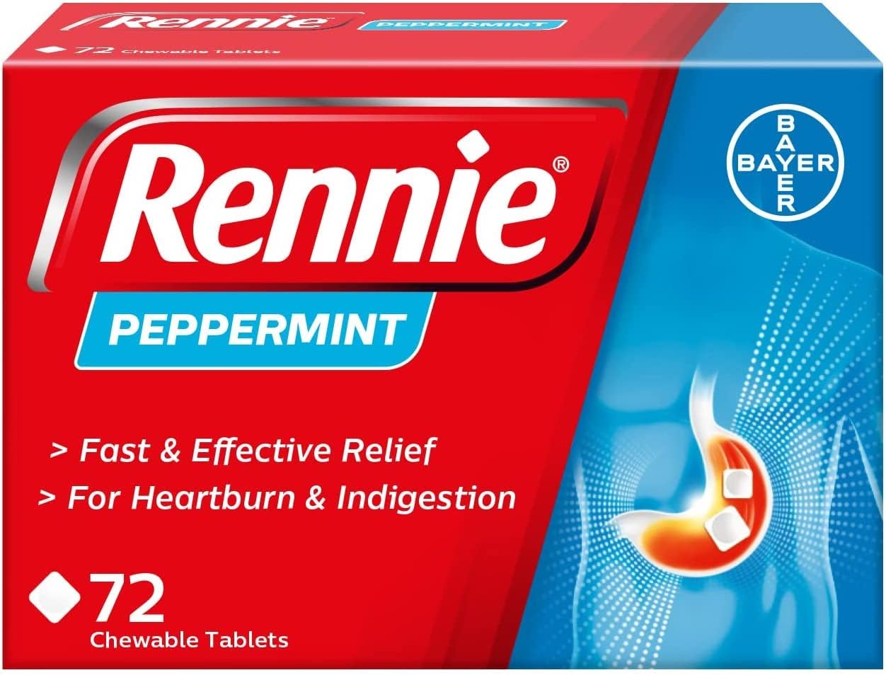 Rennie Peppermint Tablets 72pk