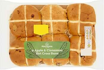 Morrisons Apple & Cinnamon Hot Cross Buns 6 pack