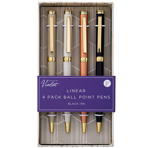 Pk 4 Linear Ball POint Pens