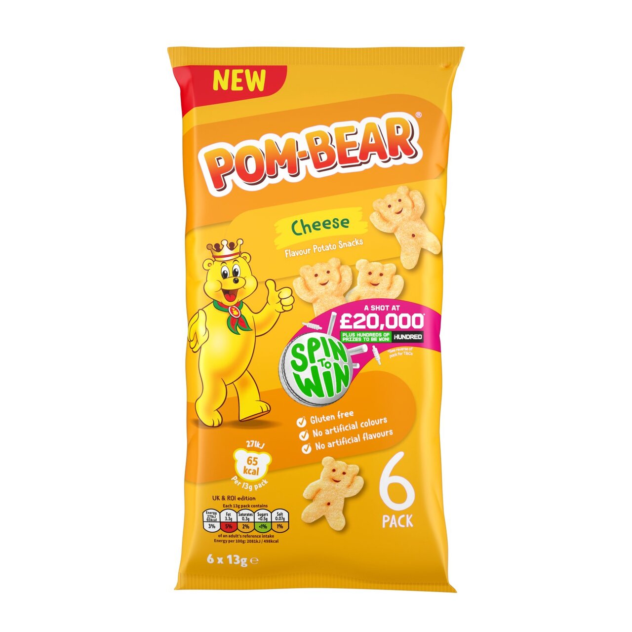 Pom Bear Cheese Crisps 6 x 13g